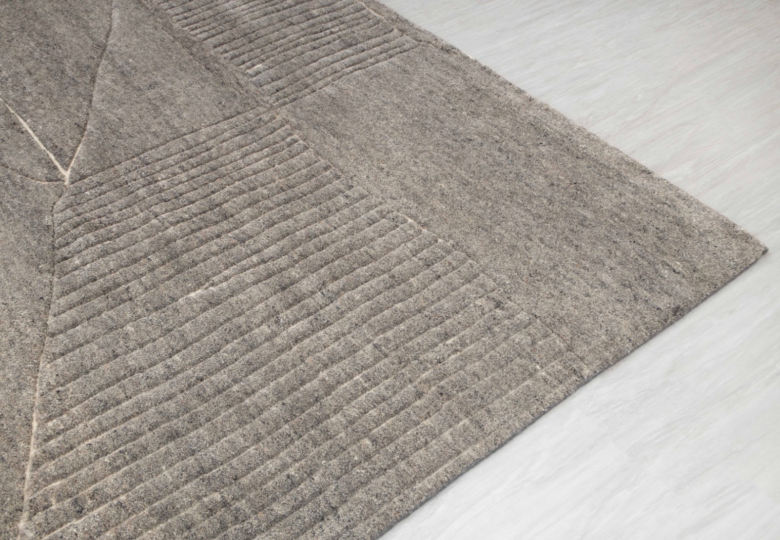 9×12 Living Room Rug Gray Ivory Modern Moroccan High Low Weave Handmade Wool Rug