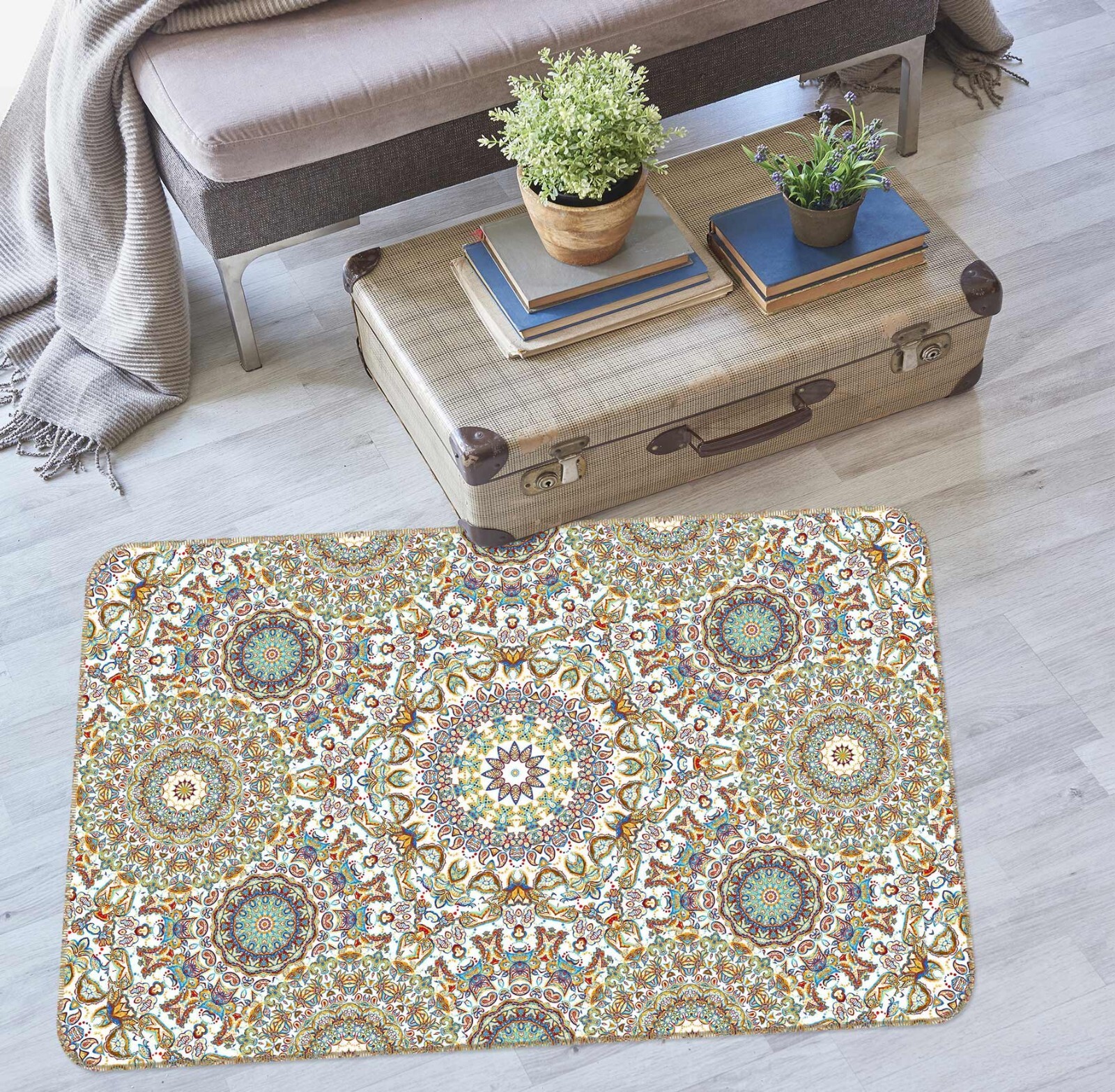 3D Brown Circle Pattern ZHUA098 Game Non Slip Rug Mat Photo Carpet Amy