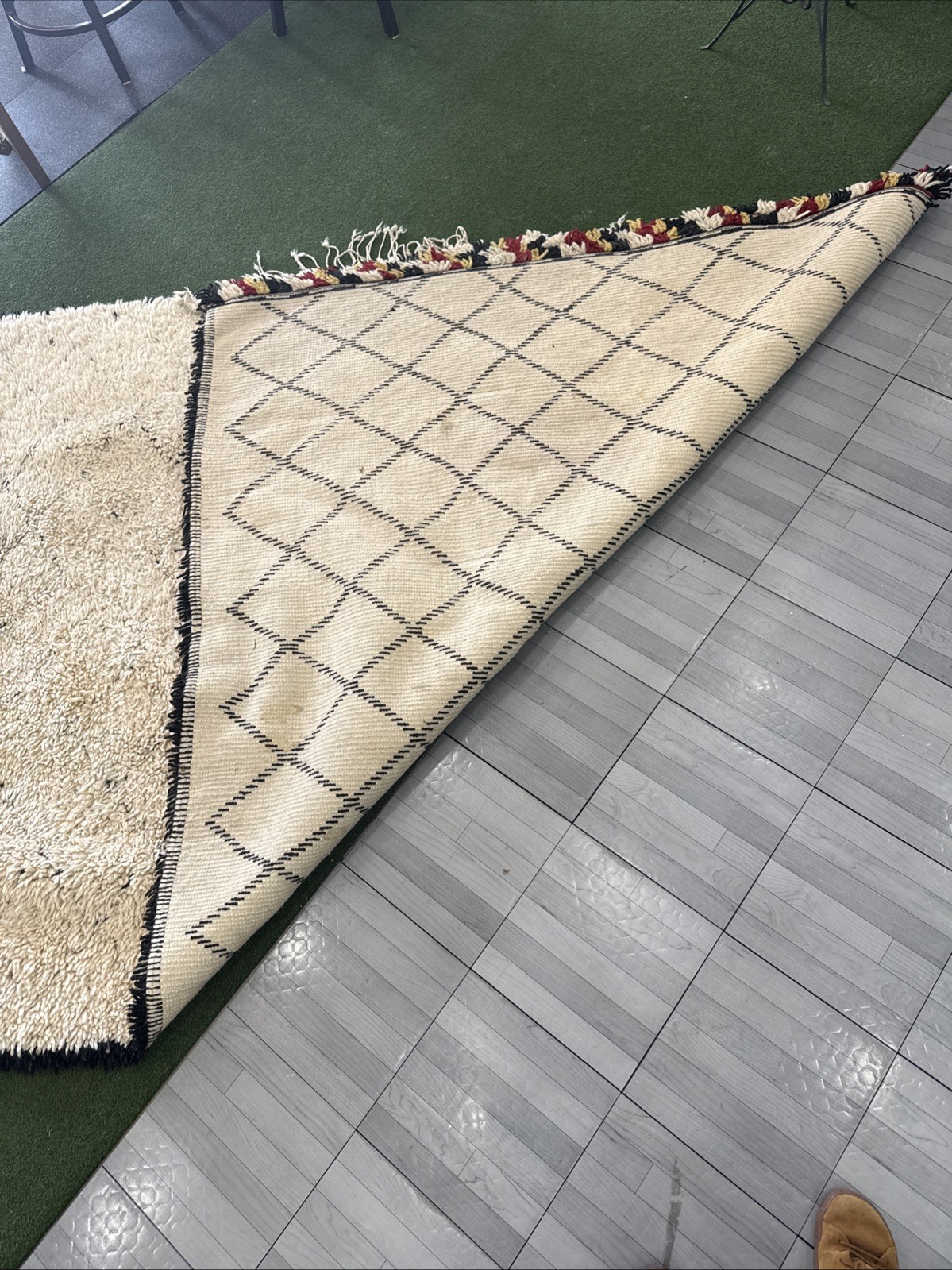 Beni Ourain Rug – Moroccan Rug Antique Soon! 1930s! Cream Wool ~ Handmade