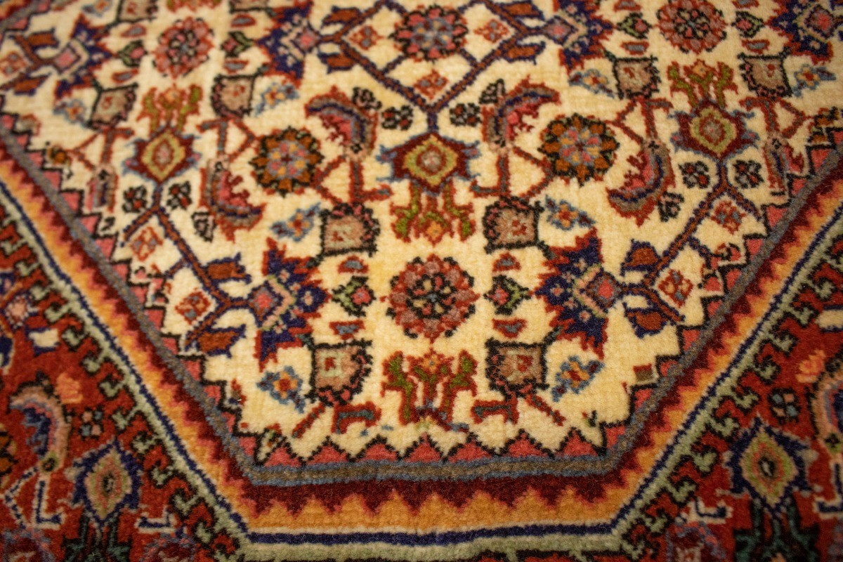 Handmade Vintage Oriental Rug 4X5 Rust Orange Floral Carpet Foyer & Kitchen