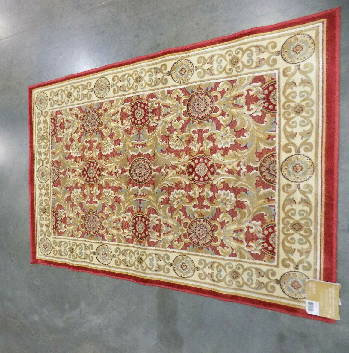 RED 3′-3″ X 4′-7″ Damaged Binding Rug, Reduced Price 1172560847 PAR08-202-3