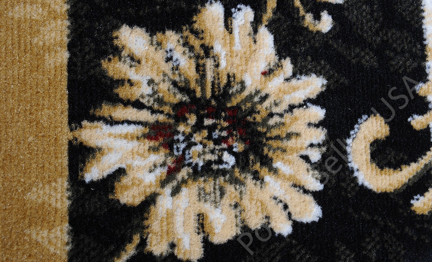 2×7 Home Dynamix Black Floral Patchwork Runner 11025-450 – Aprx 1′ 9″ x 7′ 2″