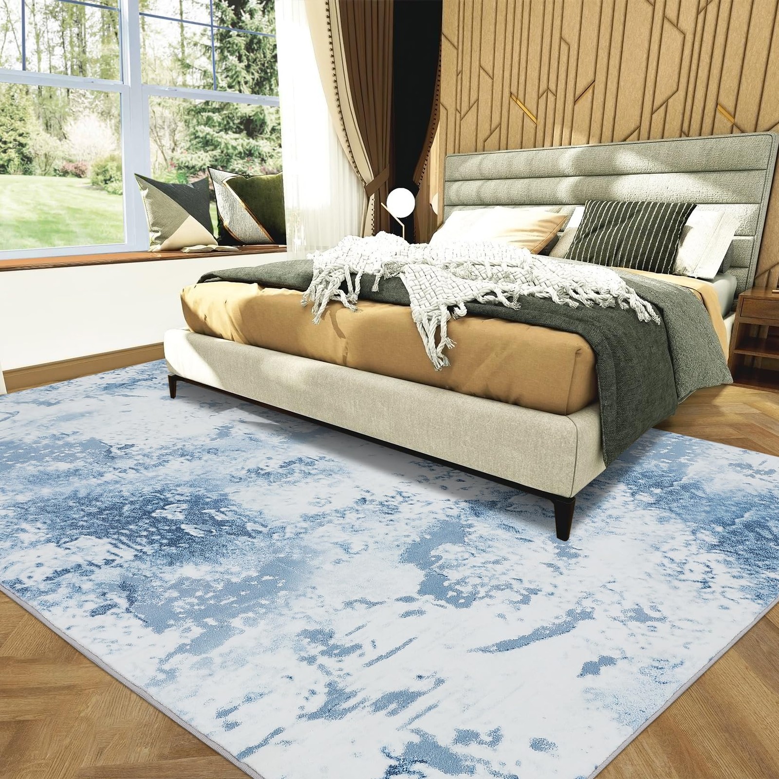Gaomon Washable Soft Area Rug 5X7 Modern Abstract Design Rugs Stain Resistant