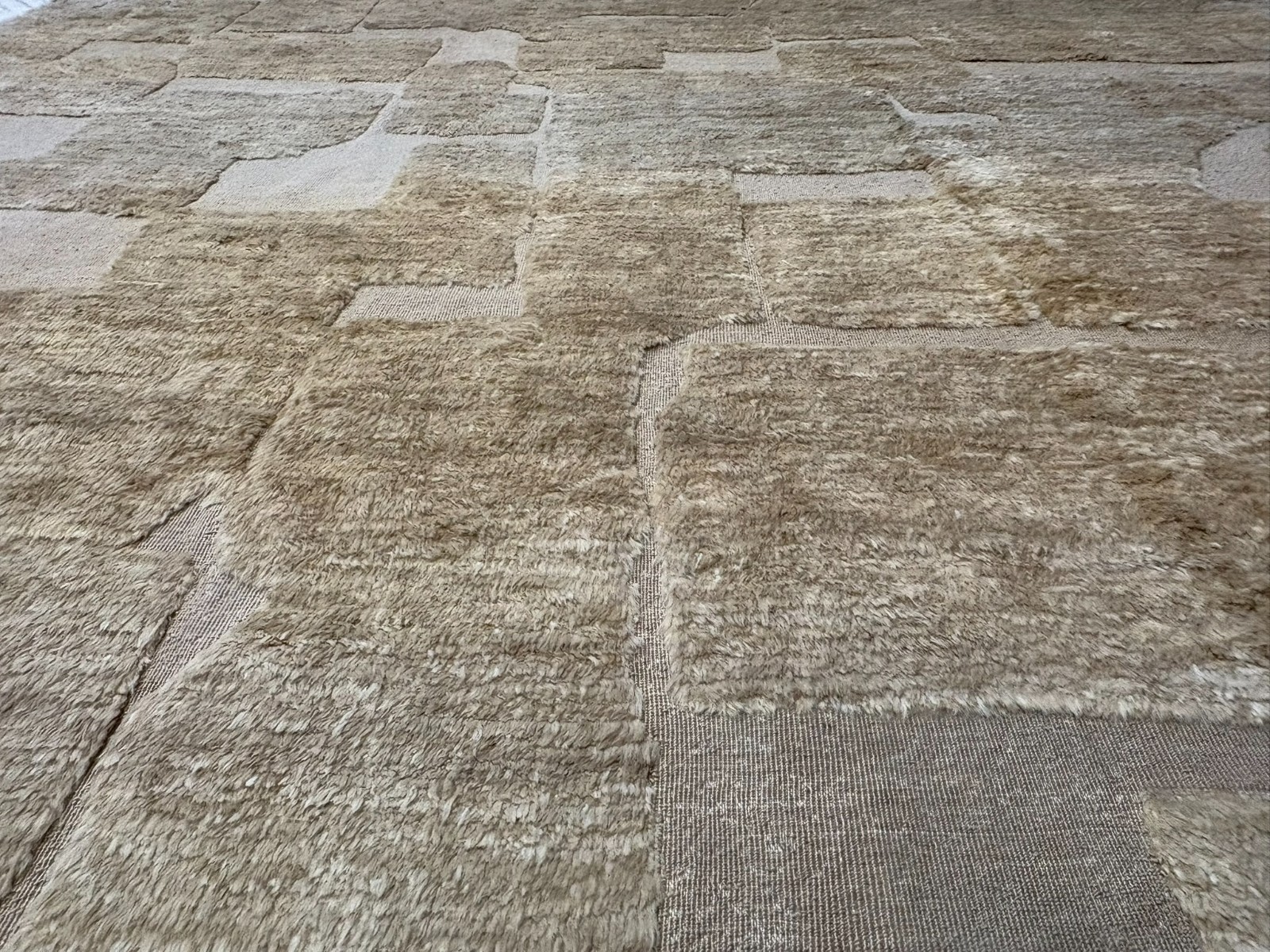 RH Ilyas Hand-Knotted Wool Rug — 10′ × 14′ Camel | 100% Wool | Sculpted Texture