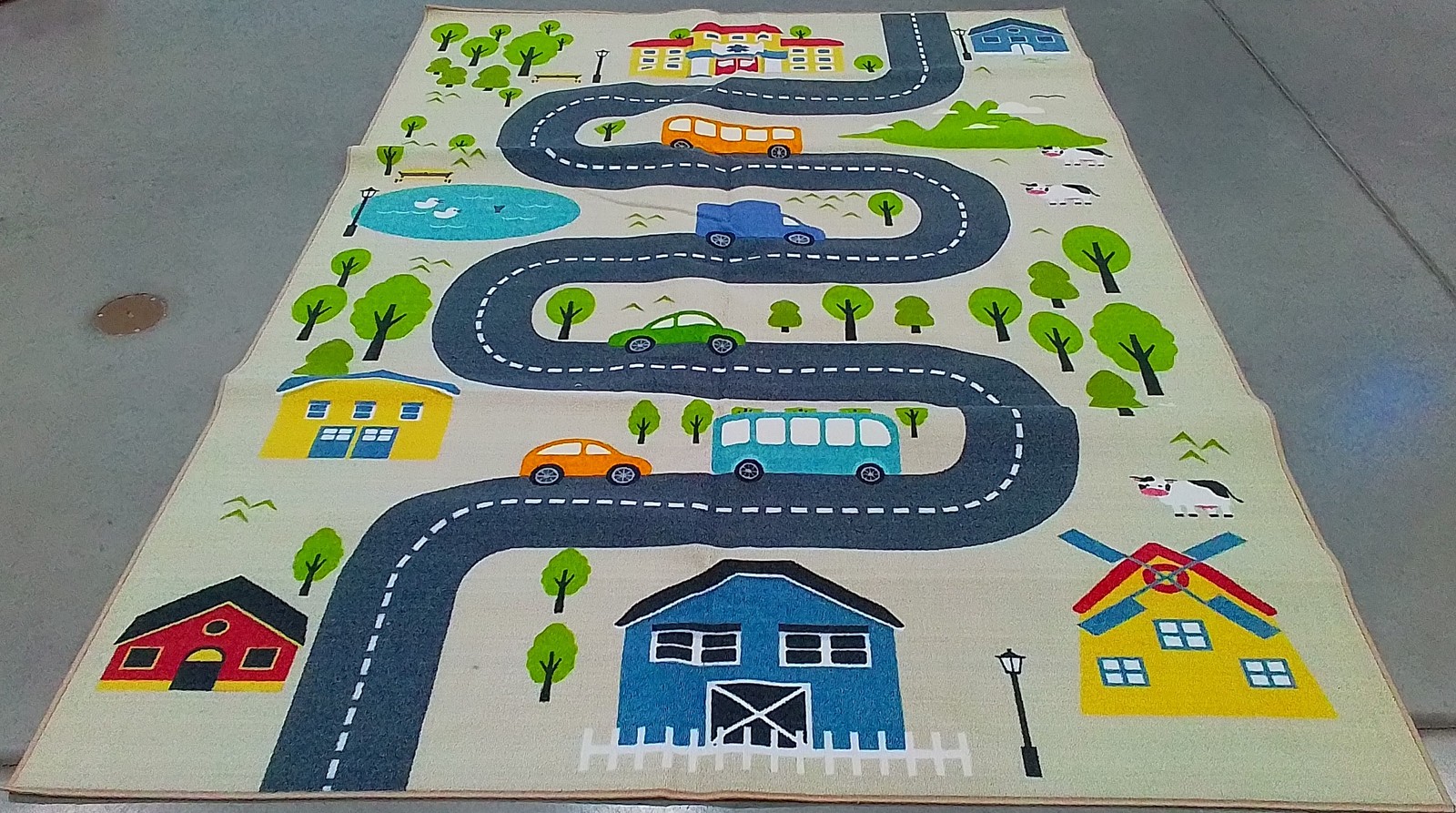 BEIGE / GREEN 6′-7″ x 9′-0″ Back Stain Rug, Reduced Price 1172803464 KPH227A-6