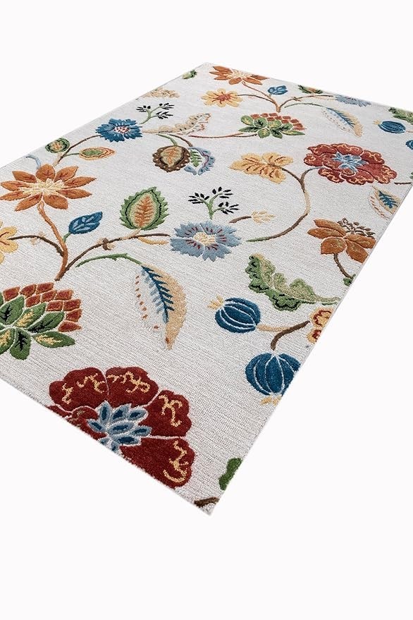 Hand Tufted Ivory Premium Collection Rugs for Living room bedroom