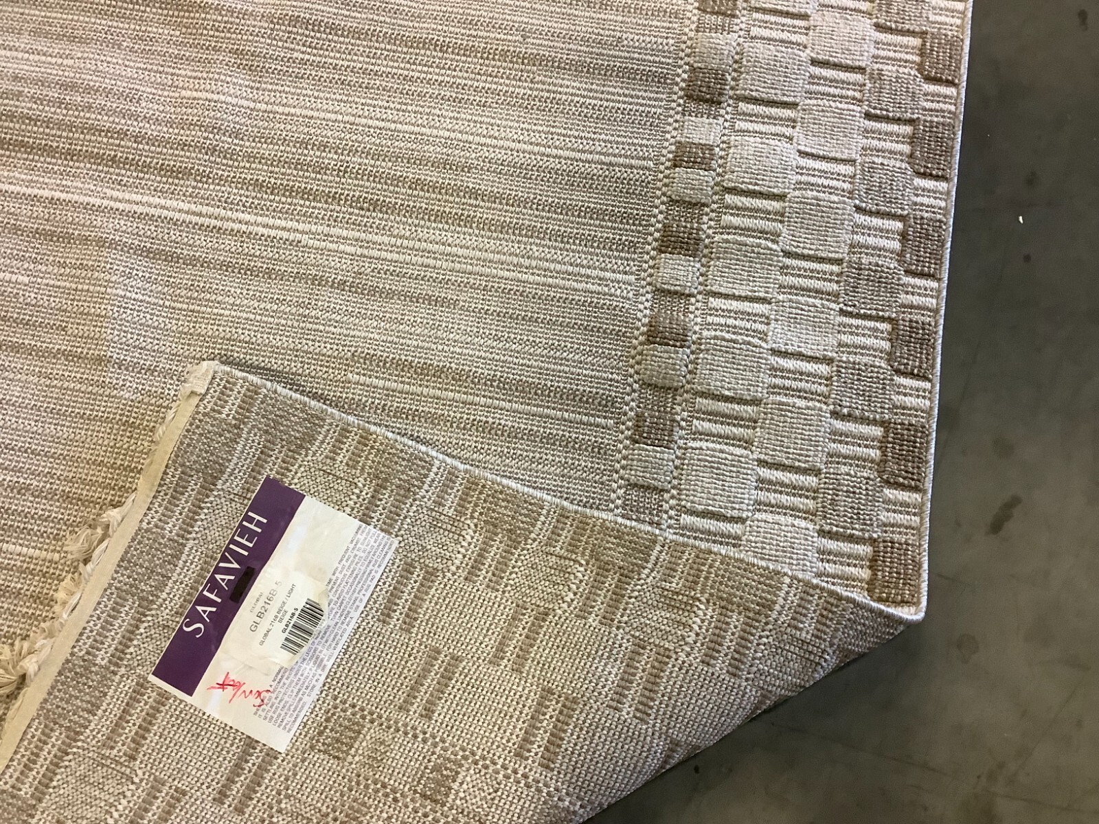 BEIGE / LIGHT BEIGE 5′-3″ x 7′-6″ Flaw in Rug Reduced Price 1172676864 GLB216B-5