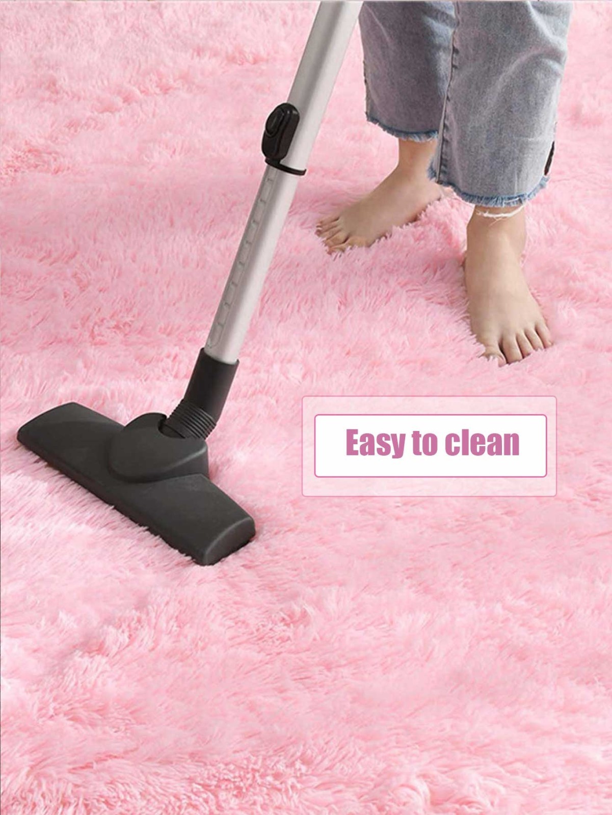 Long Plush Soft Area Rug White Fluffy Shag Bedroom Living Room Non-Shedding