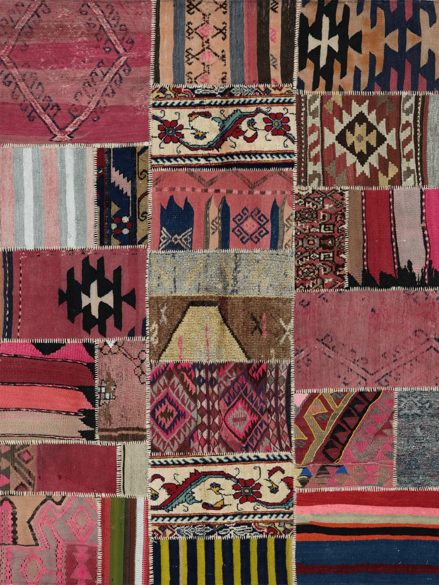 5×6 ft Vintage Patchwork Rug – Handwoven Wool Rug – Free US Shipping