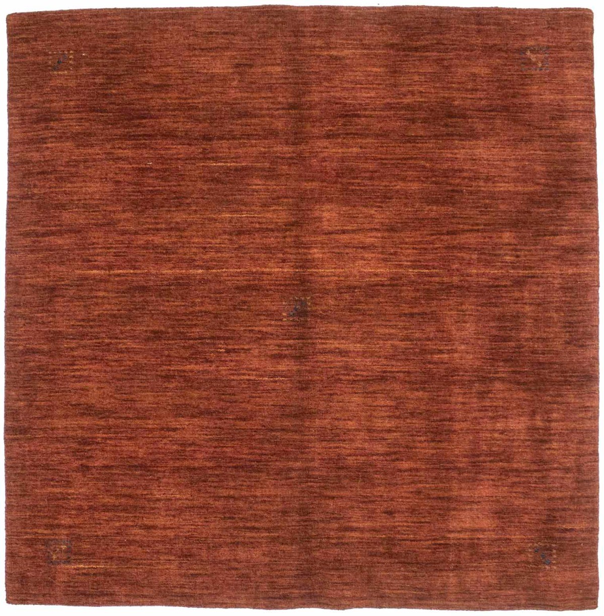 Hand-Loomed Modern Square Oriental Rug Solid Rusty Red Tribal Carpet 5X5′ ft
