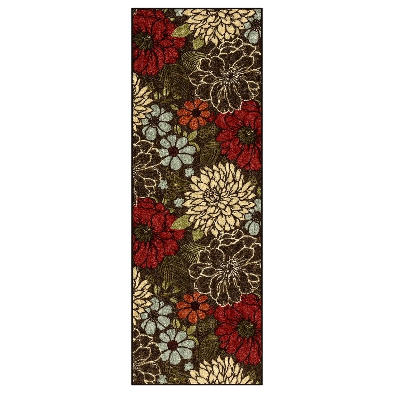 Floral Print Area Rug Runner Stain Resistant Indoor Non Skid Decorative Rug New