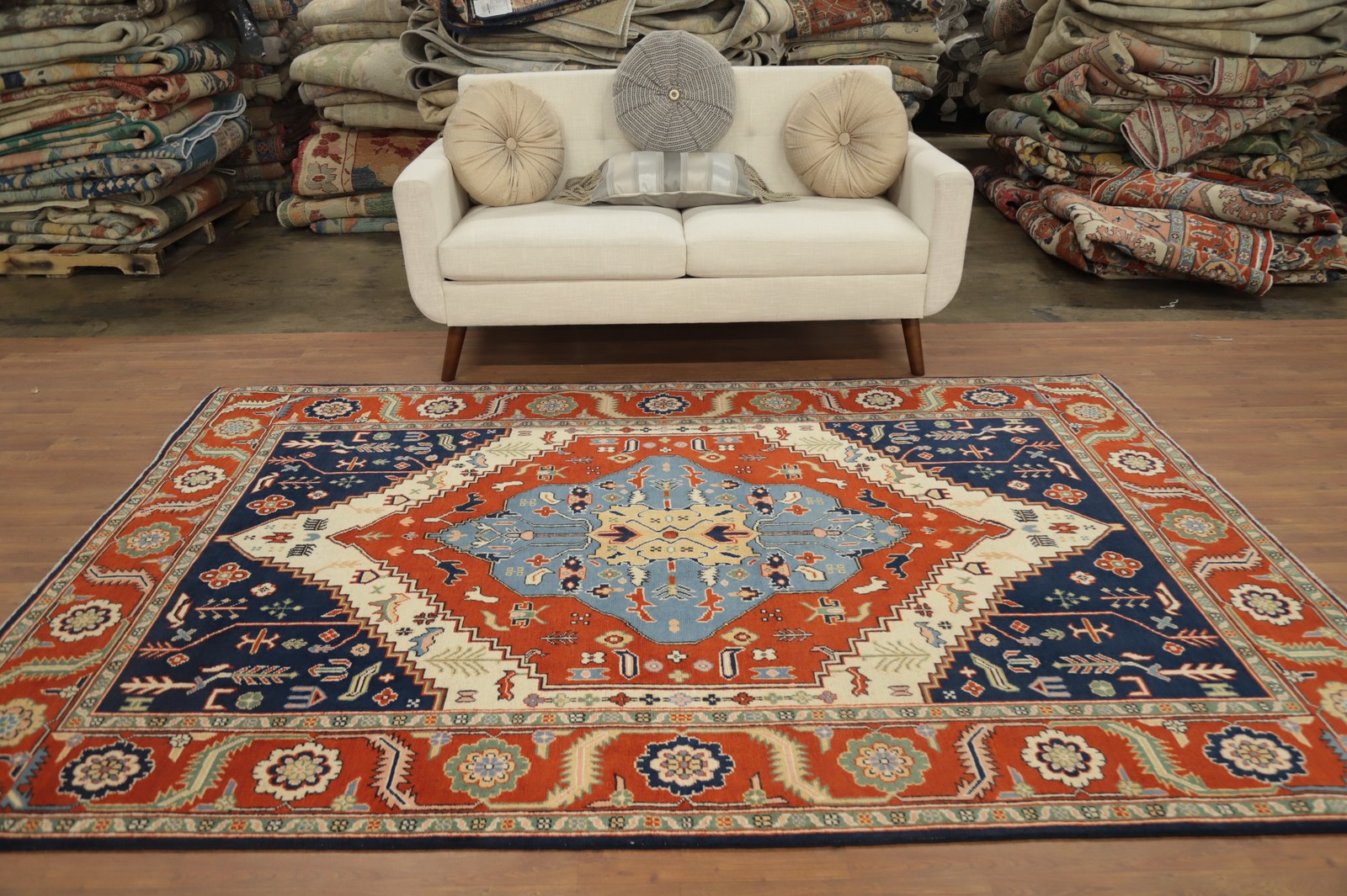 Oriental Area Rug 6×9 Vegetable Dye Geometric Hand-knotted Wool for Any Room