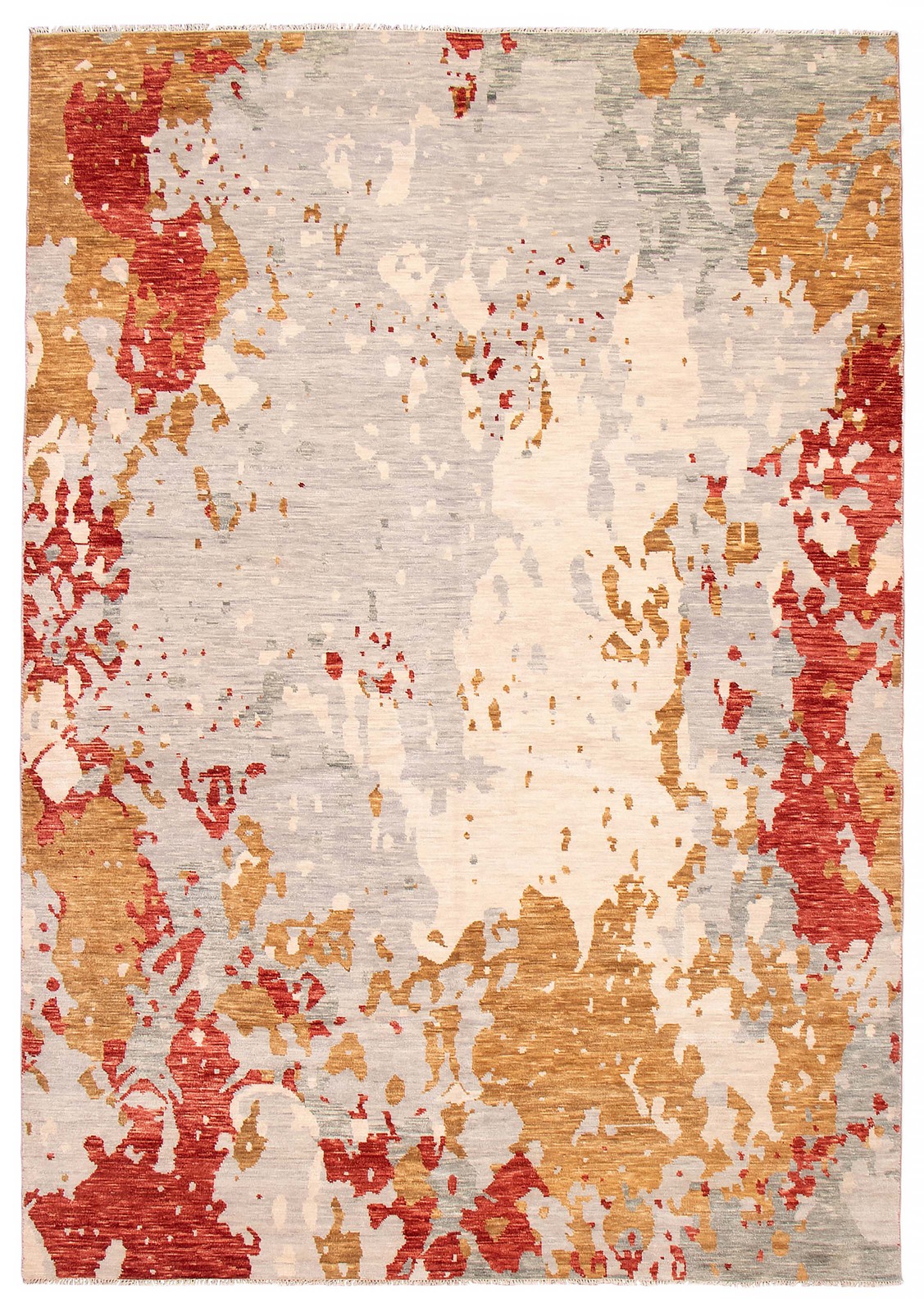 Traditional Light Grey Hand-knotted Oriental Carpet 9’10” x 13’9″ Wool Area Rug