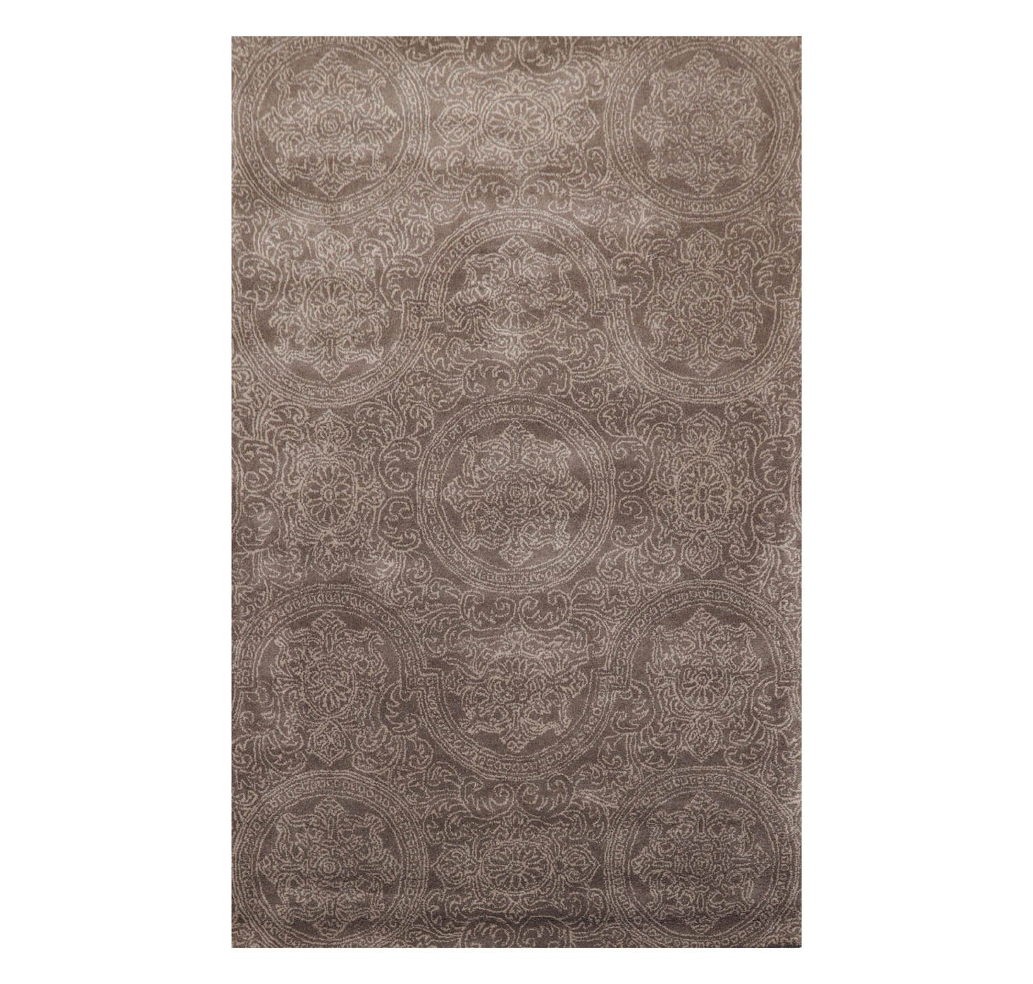 5′ x 8′ Handmade 100% Wool Patterned Transitional Oriental Area Rug Brown