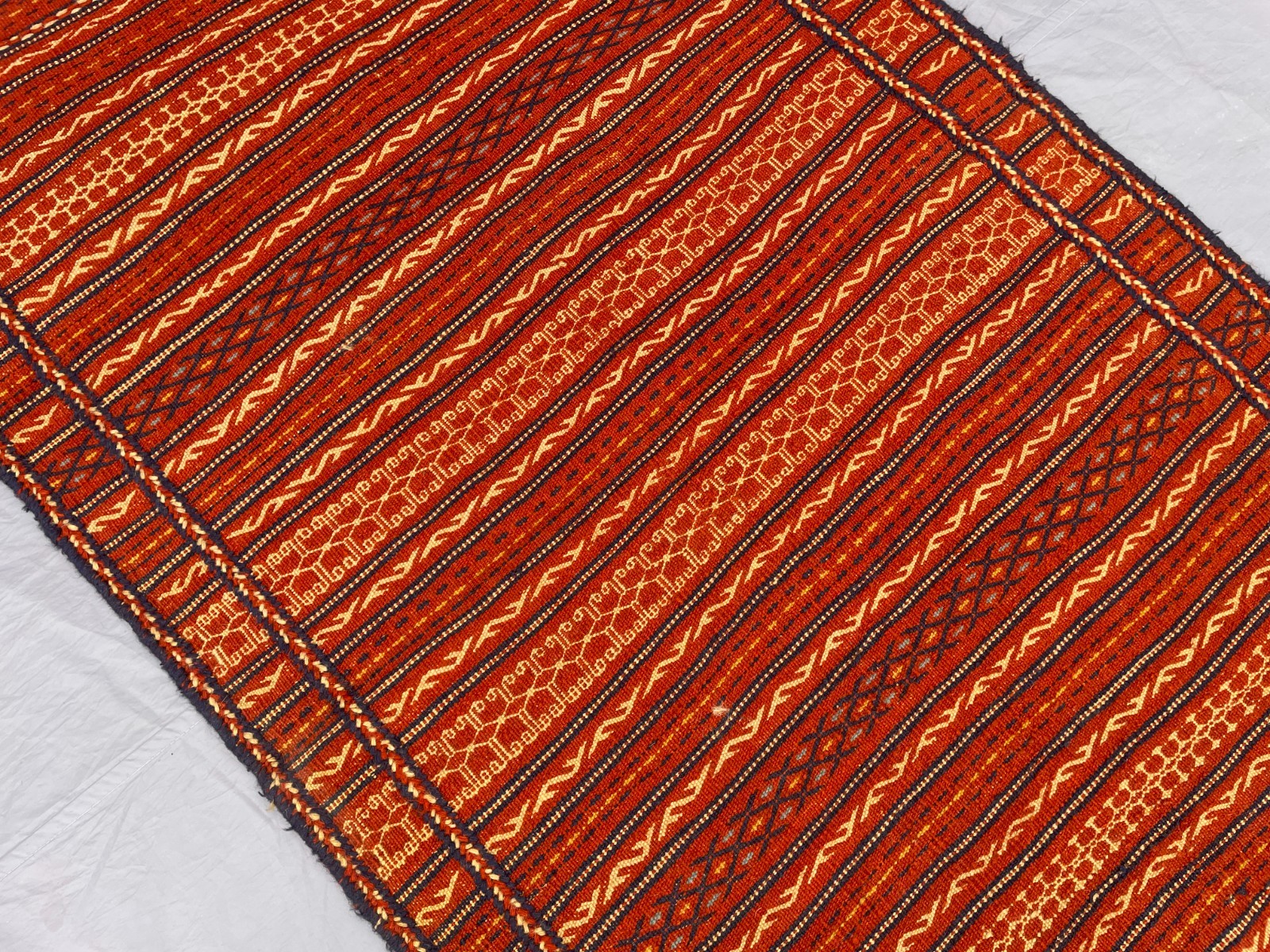 3’6 x 5’4 Ft Elegant Afghan Kilim Rug – Handmade Tribal Striped Flatweave Carpet