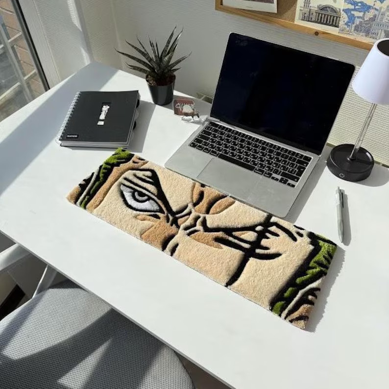 Anime Desk Mat Keyboard Rug Cute Anime Cartoon Extra Small Hand Tufted Rug