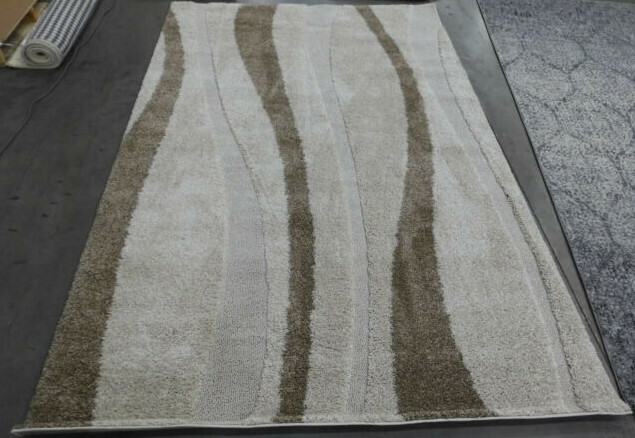 CREAM / DARK BROWN 6′ X 9′ Stained Rug Reduced Price 1172604943 SG451-1128-6