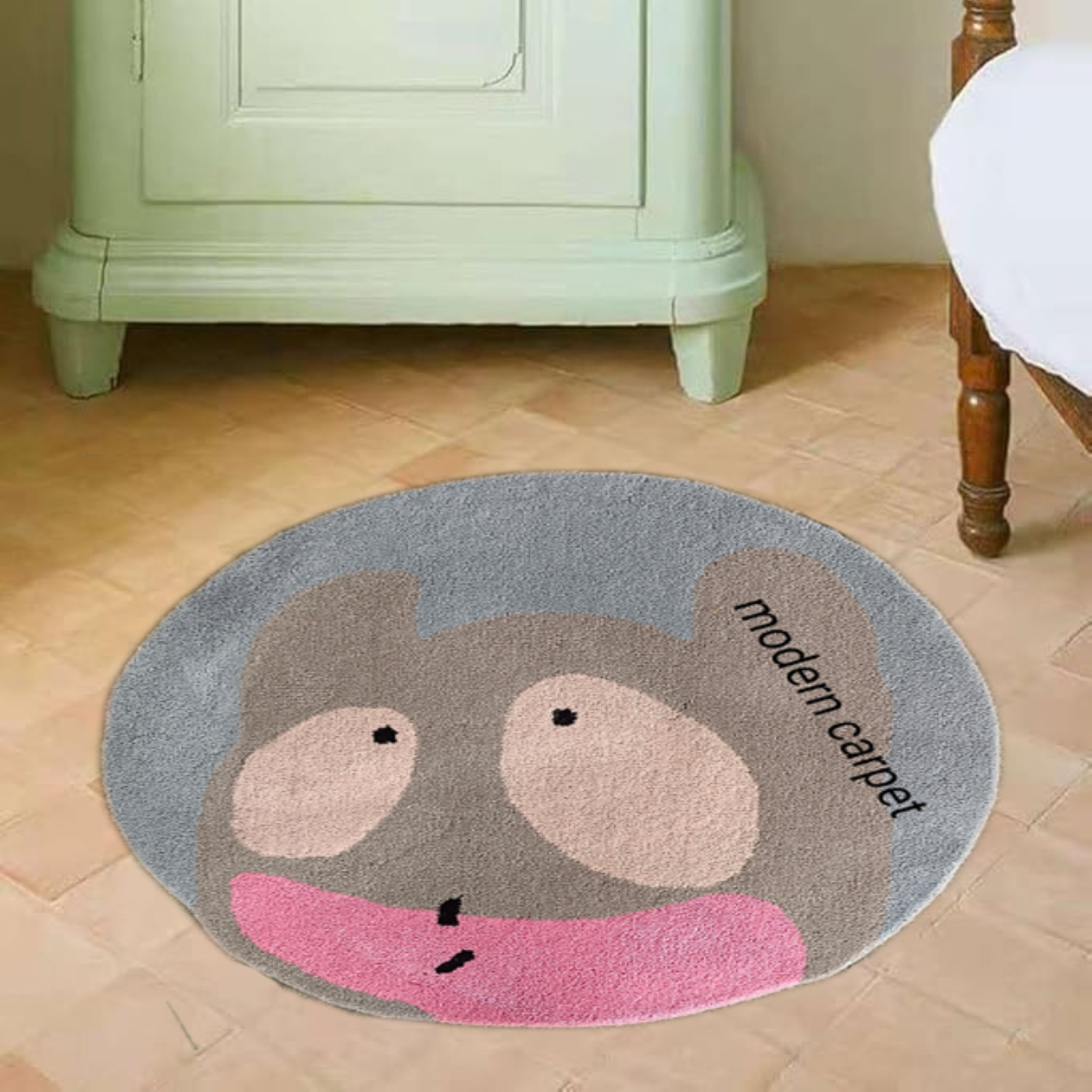 Face Rugs 3×3 Feet Handmade 100% Woolen Hand Tufted For Home Decoration