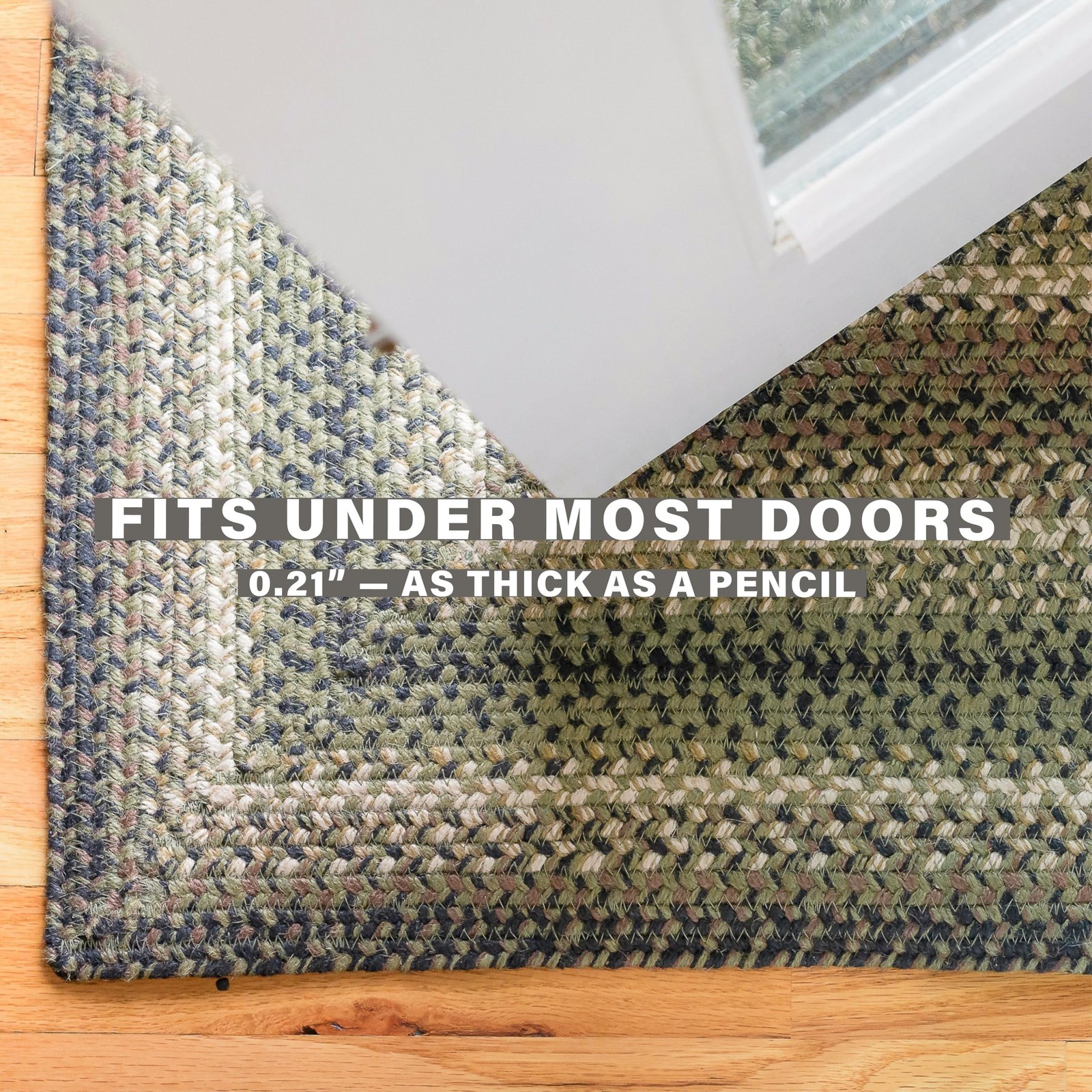 Pinecone Oval Braided Rug 20×30 – Rustic Green 20″ x 30″ Oval,