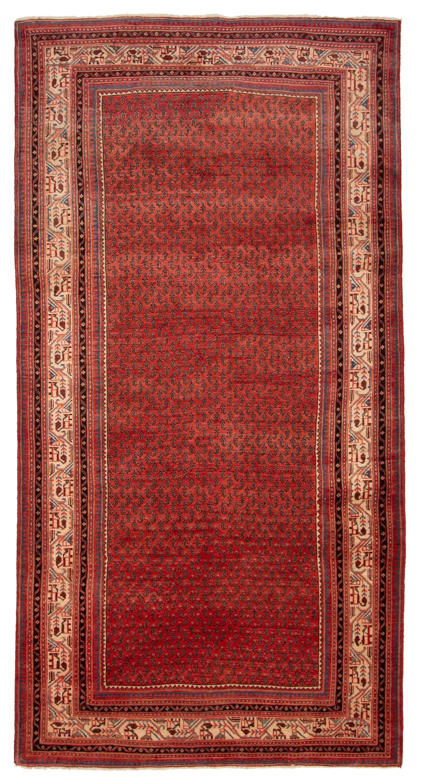 Vintage 5’7″ x 10’10” Traditional Hand Knotted Vegetable Dye Wool Area Rug