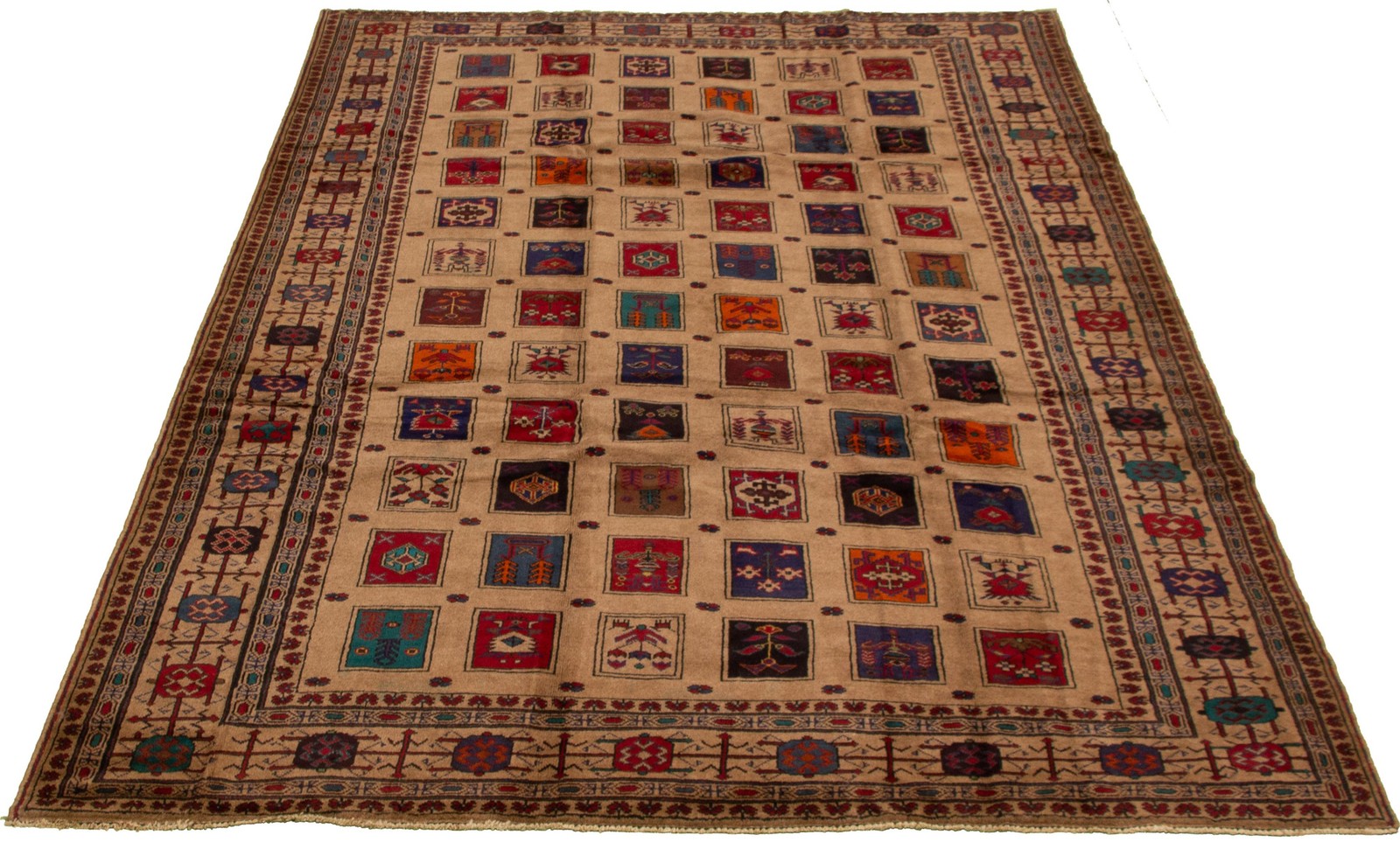 Vintage 6’11” x 10’1″ Traditional Hand Knotted Vegetable Dye Wool Area Rug