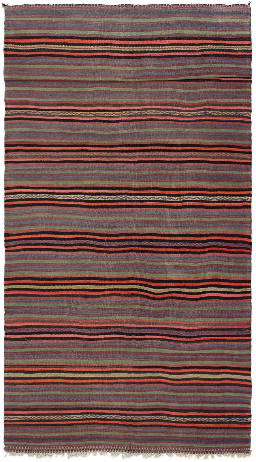 Vintage Hand Woven Area Rug 4’11” x 12’8″ Traditional Wool Oriental Carpet