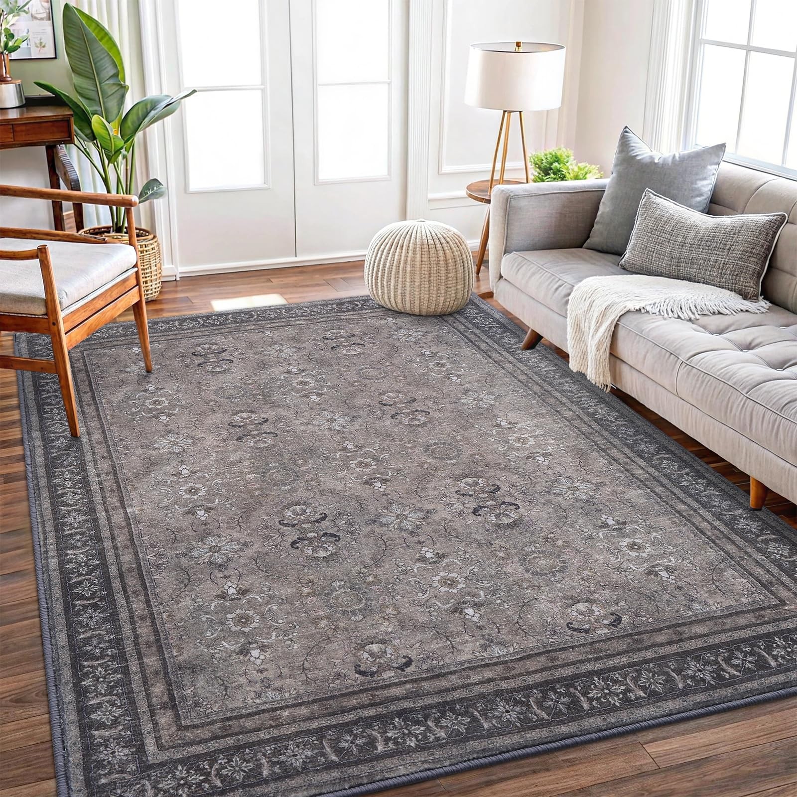 Vanmoos 3×5 Area Rugs for Living Room – Washable, Non-Slip Medium Accent Rug for