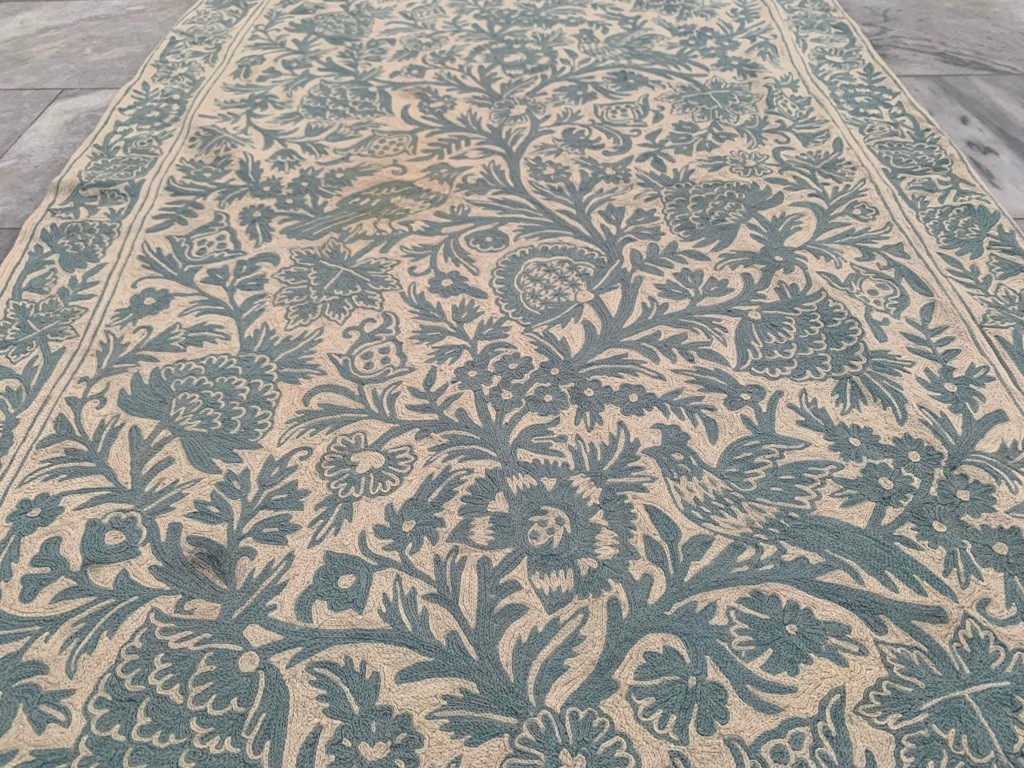 Vintage French Style Multicolor Aubusson Needlepoint Area Rug 3×5 ft Free Ship