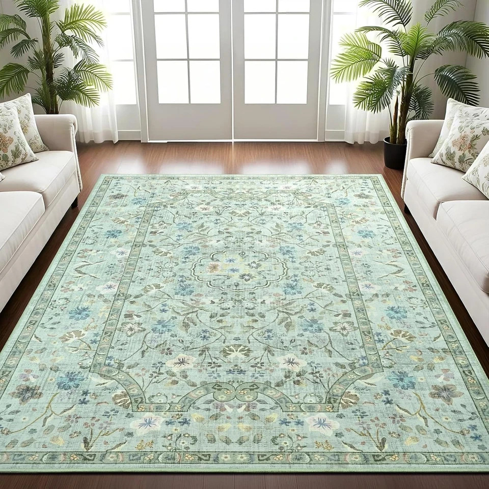 3×5 Area Rug for Bedroom, Washable Rugs for Living Room, Laundry, Kitchen, Vi…