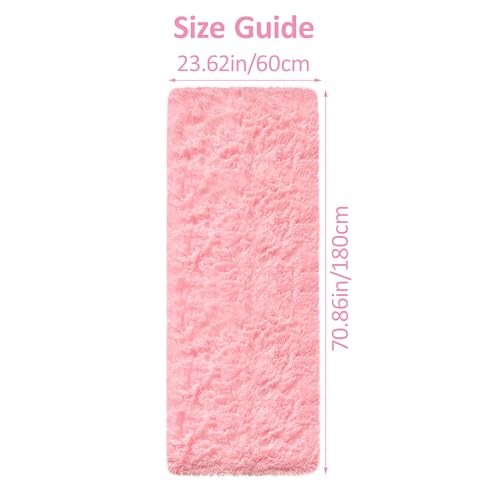 Pink Runner Rug for Bedroom 2×6 Fluffy Shaggy Area Rug for Living Room Soft