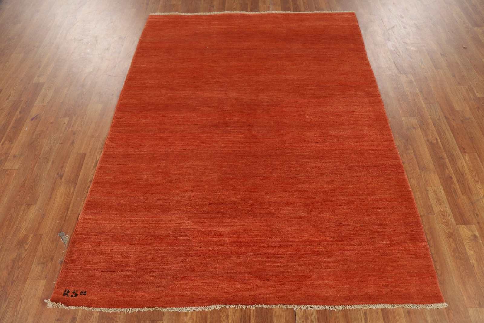 Versatile Gabbeh Solid Design Orange Modern Foyer Rug Ideal for Any Room 5×7