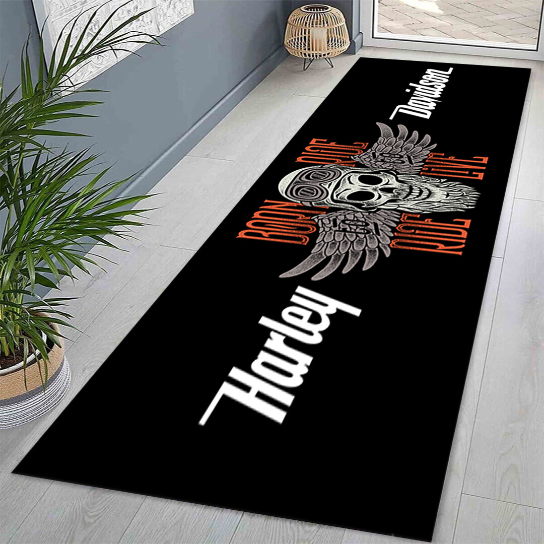 harley rug, biker rug, biker gift, motorcycle area rug