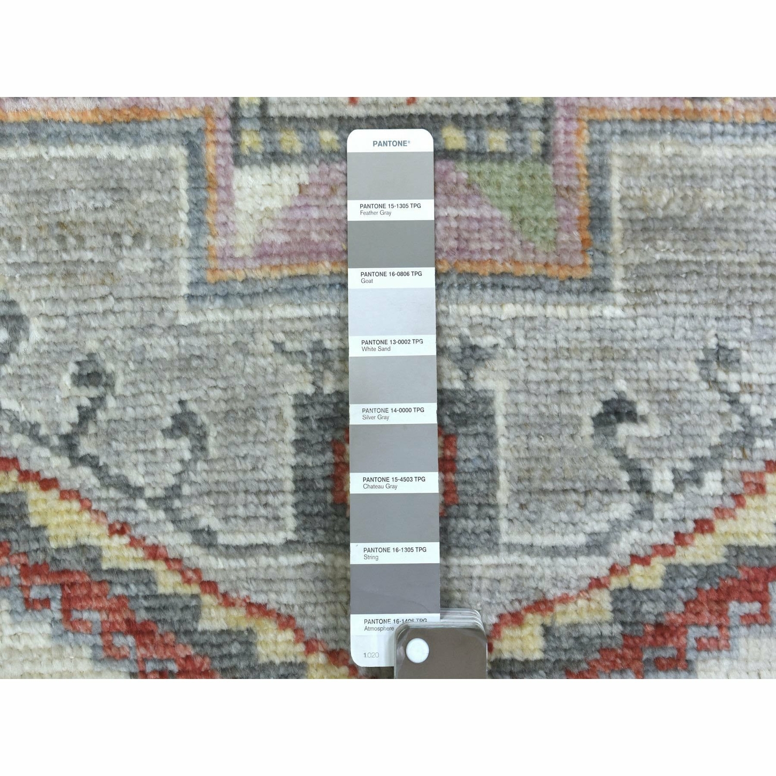 3’x12′ Hand Knotted Gray Anatolian Village Inspired Wool Wide Runner Rug R70181