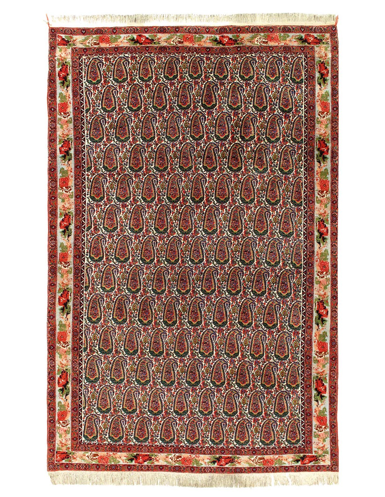 Green Color Fine Hand Knotted Vintage Wool Rug 6’11” X 10’11”