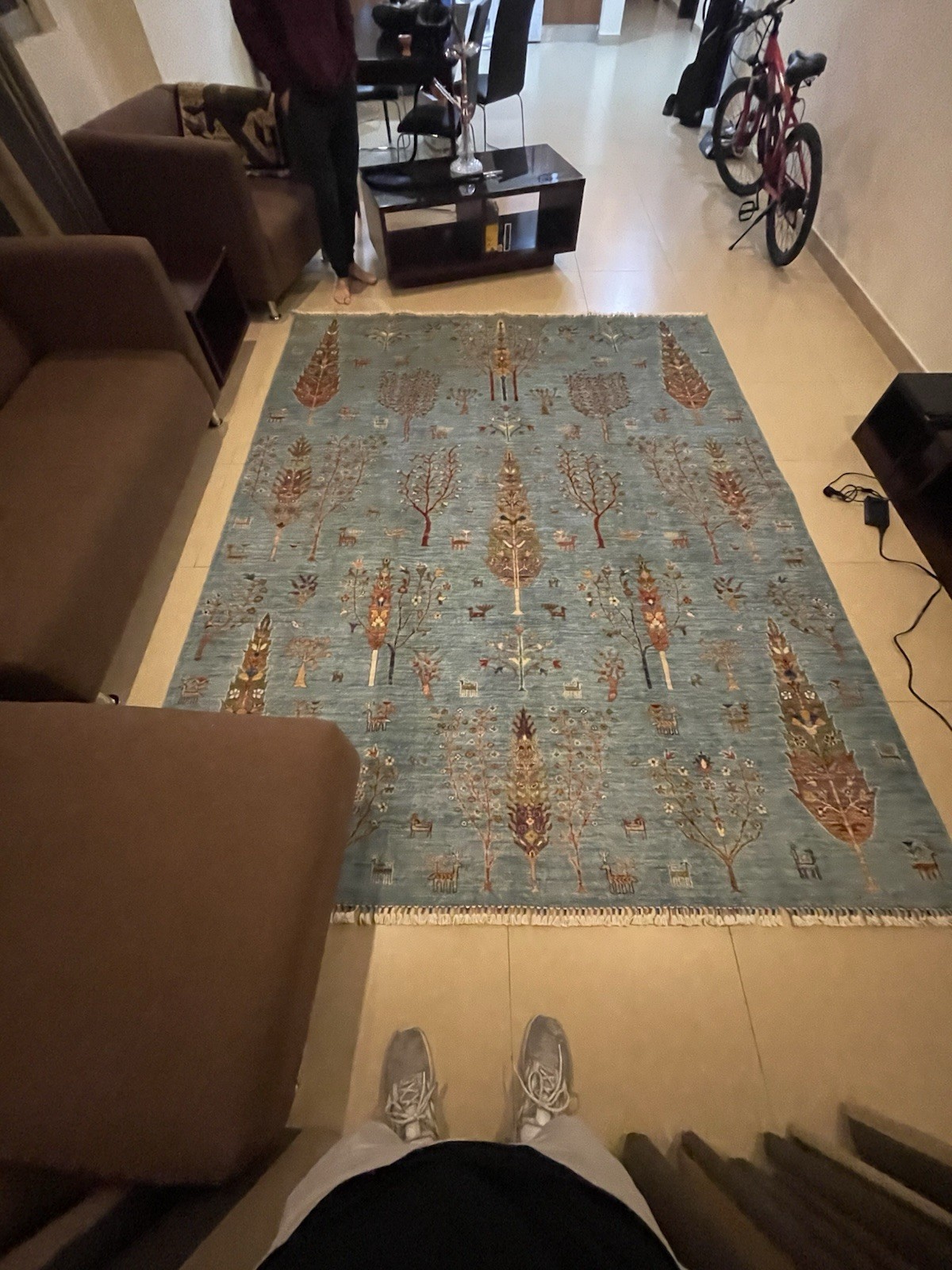 Afghanistan Handmade Rug. 100% Wool Hand Knotted Area Rug for Living Room