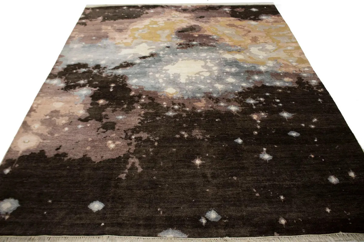 8X10 Multicolored Modern Rug Abstract Galaxy Design Contemporary Decor Carpet