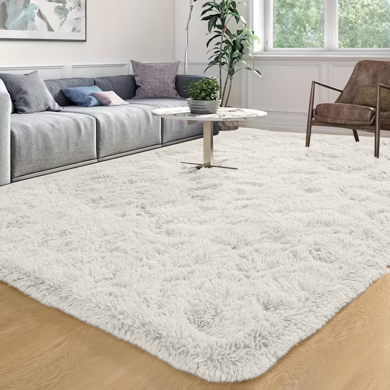 Luxury Fluffy Shaggy Area Rugs Anti-Skid Carpet Mats Rug for Living Room Bedroom