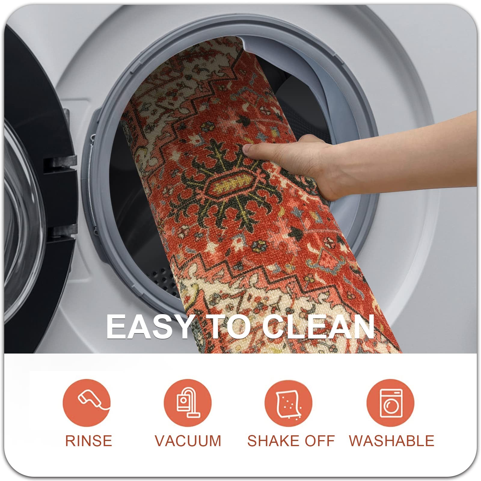 Indoor Door Mat Retro Floor Non Slip Washable Quickly Absorb 24×36 Inch
