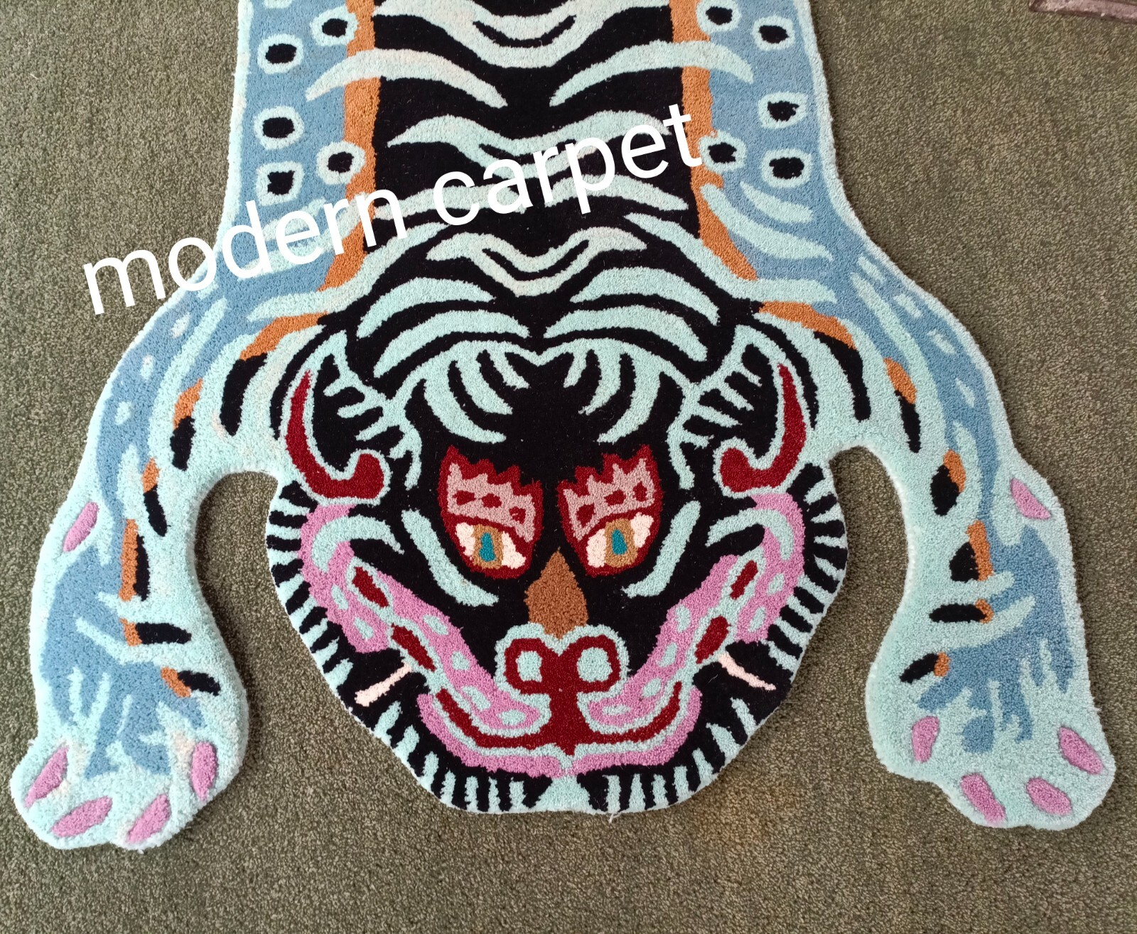 Tibetan Tiger Rugs 3×5 Feet Handmade 100% Woolen Hand Tufted For Home Decoration