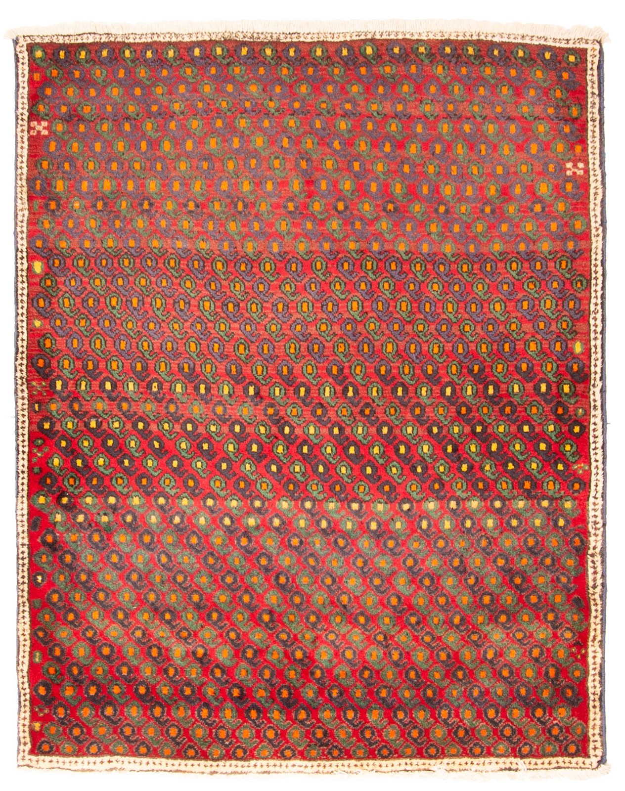 Vintage Traditional Hand-Knotted Area Rug 3’5″ x 4’7″ Oriental Wool Carpet