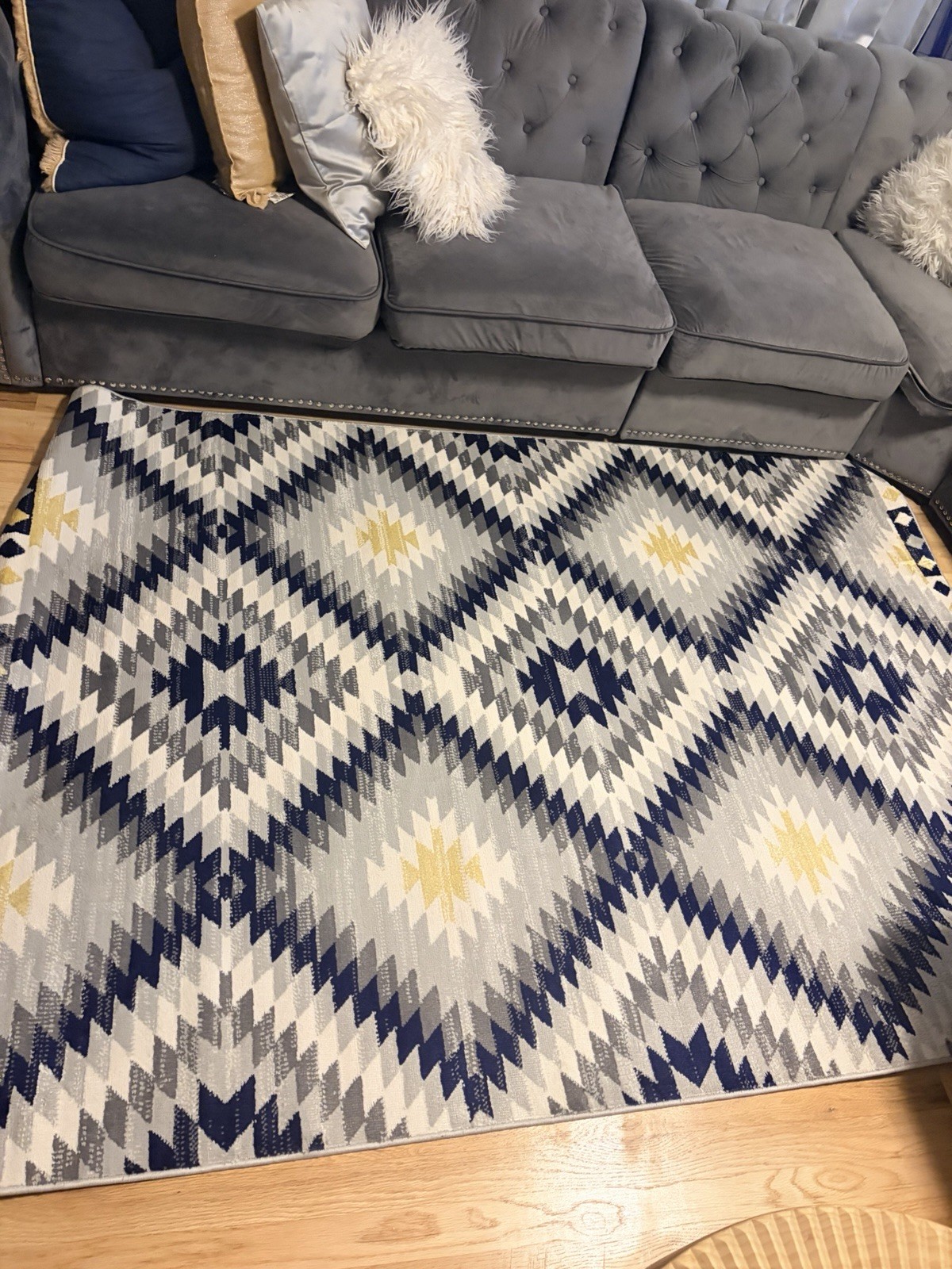 5×8 Modern Geometric Area Rug Multicolor Polyester Flat Weave Low Pile