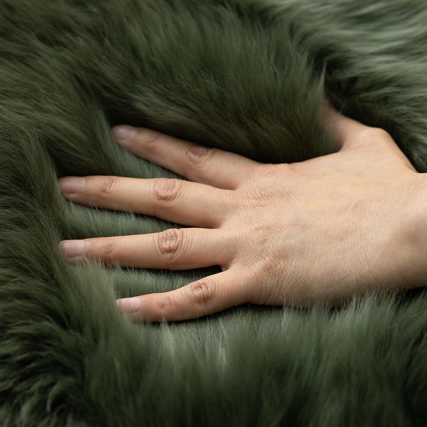 dark green real Sheepskin Lambskin shape Rug Fluffy Lambskin Fur Throw 2 x 3 ft