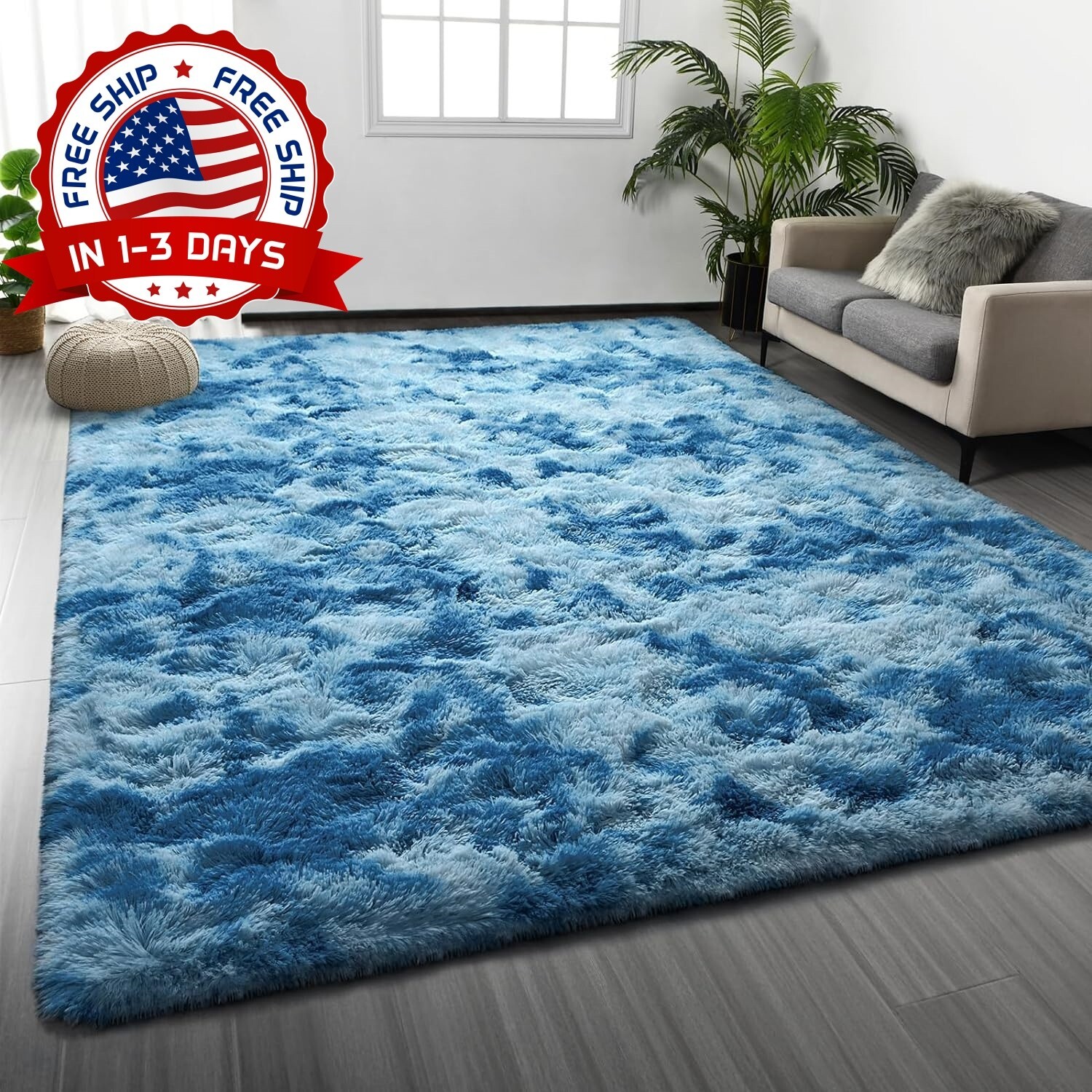 Alfombra Mullida Dormitorio De 4X6 Ft Alfombras Suaves Y Peludas Para Dormitorio