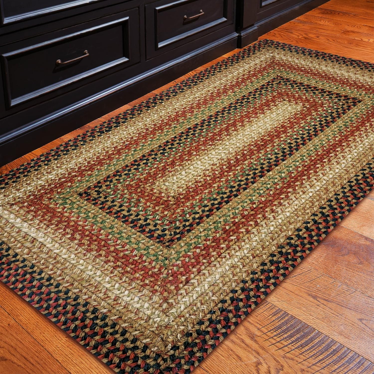 Gingerbread Jute Kitchen Rugs 27×45 – Brown Braided Rugs for Kitchen Floor