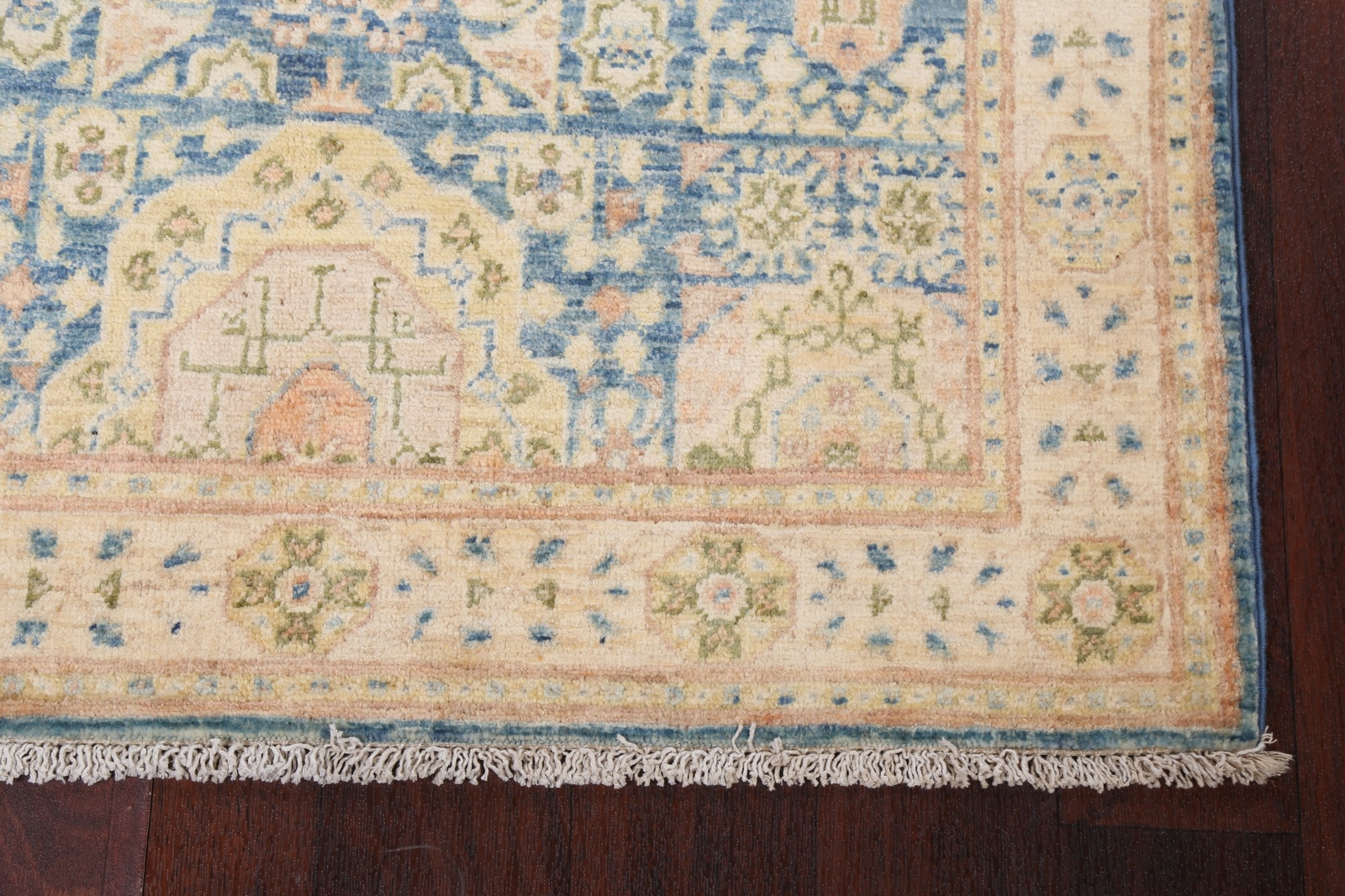 Traditional Exquisite Chobi Peshawar Pakistani Wool Rug Foyer 3×5 ft Blue Carpet