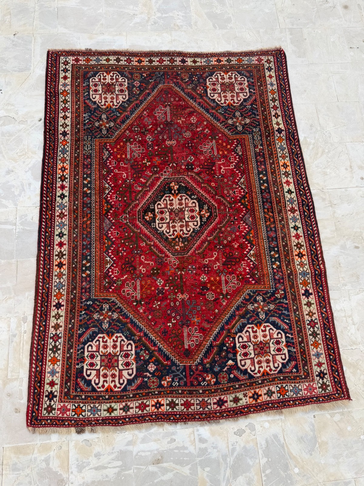 Vintage Gorgeous Hand Knotted Oriental Wool Rug Carpet Floor Covering Floor Area