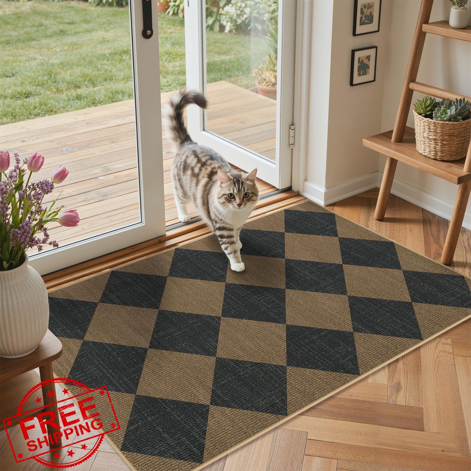 GENIMO 3’x5′ Black Coffee Area Rug
