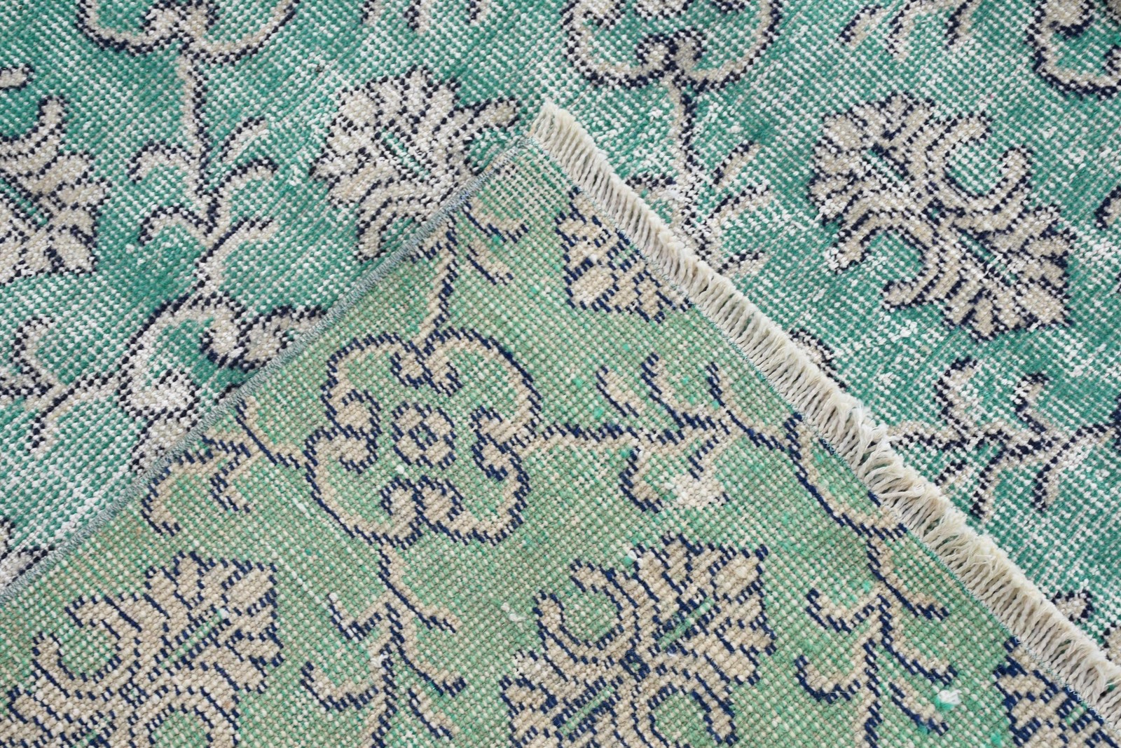 5,6×8,8 ft Vintage Turkish Rug, Large Rug, Green Southwestern Rug