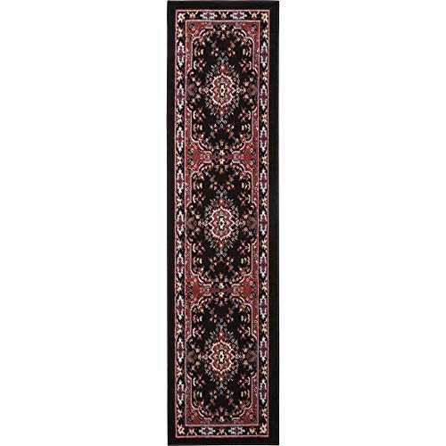 Home Dynamix Premium Sakarya Traditional Medallion Border Area Rug, Black,