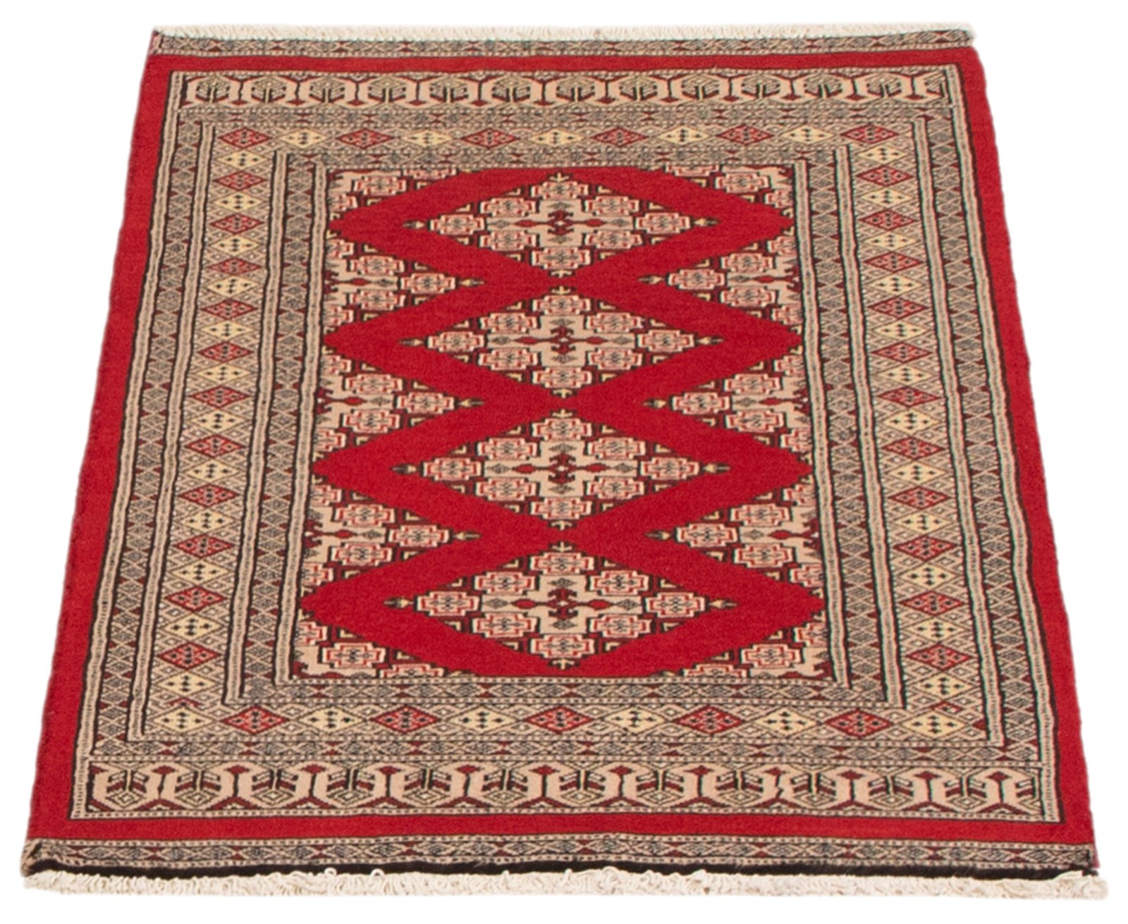 Traditional Hand-Knotted Geometric Carpet 2’7″ x 4’1″ Oriental Wool Area Rug